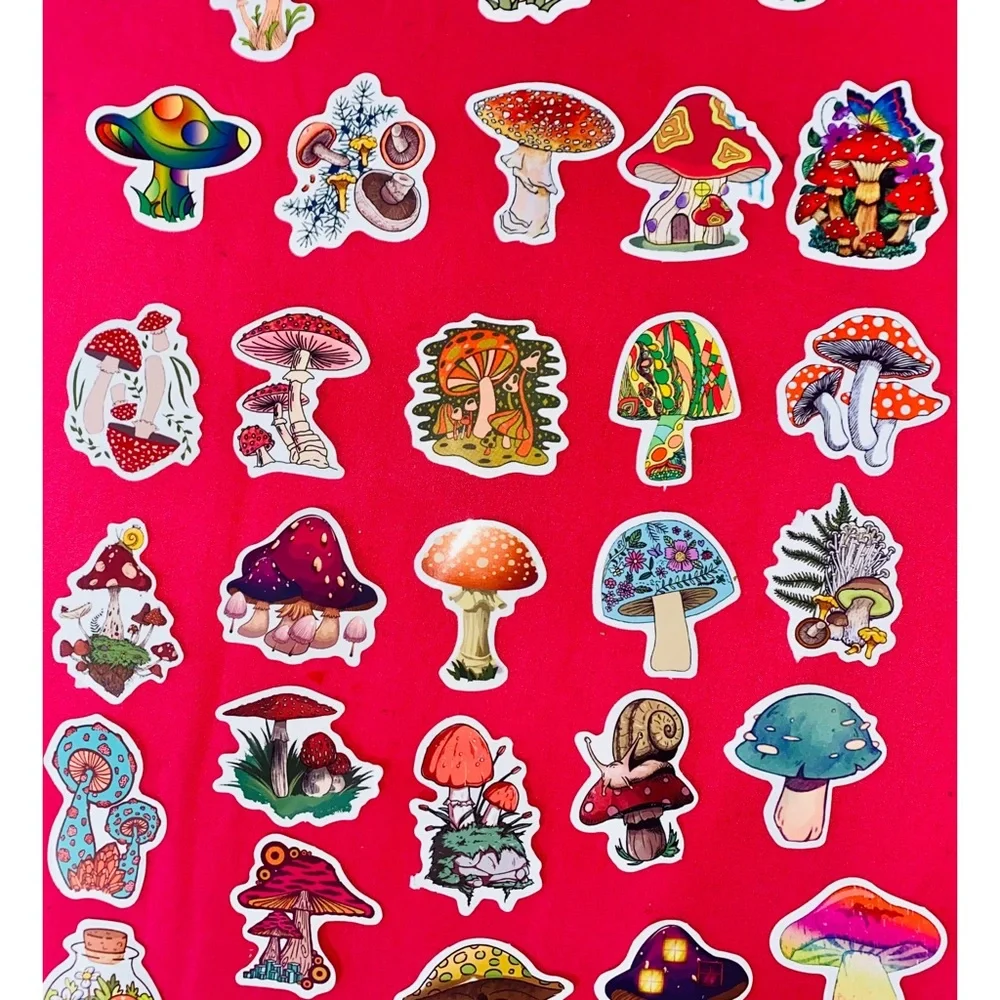Psychedelic Mushroom Rave Stickers for Water Bottle, Laptop etc